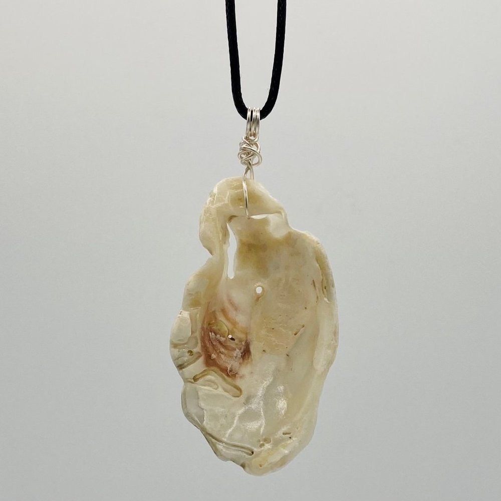 Shell Pendant on 24" Black Cord Necklace; B24-15